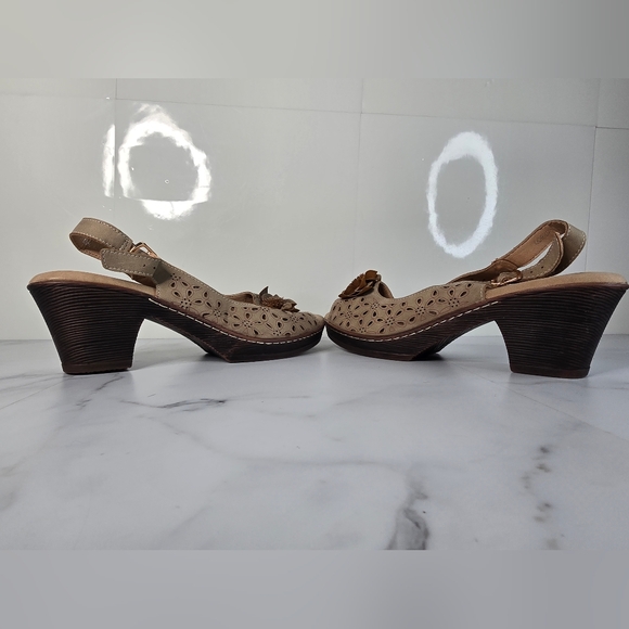 Patrizia by Spring Step, Ollevo Brown, Open Toe Sling Back Heeled Sandal, Sz 42 - Picture 5 of 11